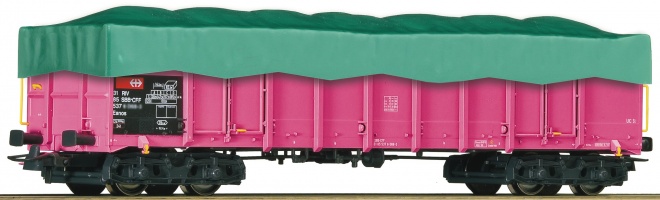Gondola car type Eanos with tarpaulin<br /><a href='images/pictures/Roco/179109.jpg' target='_blank'>Full size image</a>